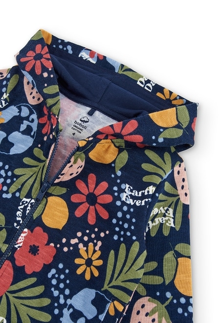 Fleece jacket floral for girl - organic_4