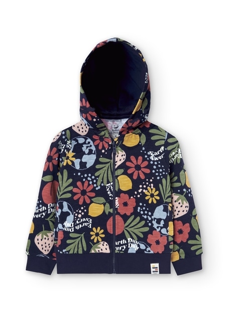 Fleece jacket floral for girl - organic_6