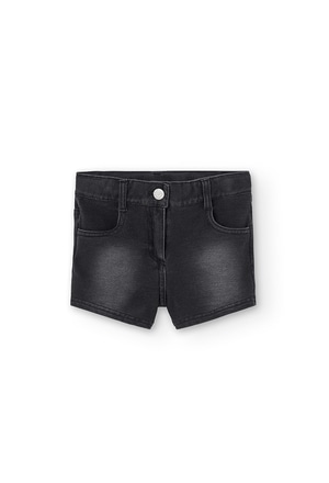 Fleece denim shorts for girl_1