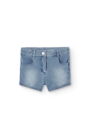 Fleece denim shorts for girl_1