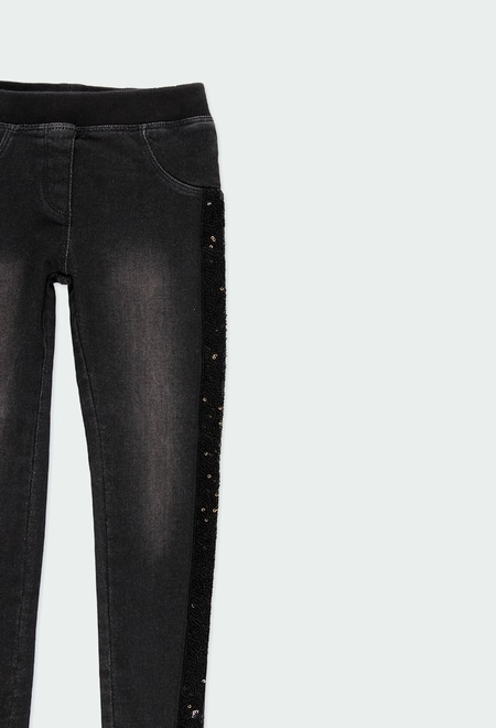 Stretch denim trousers for girl_4