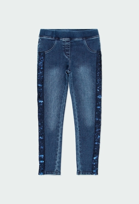 Stretch denim trousers for girl_1