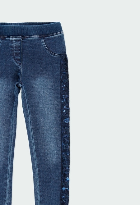 Stretch denim trousers for girl_3