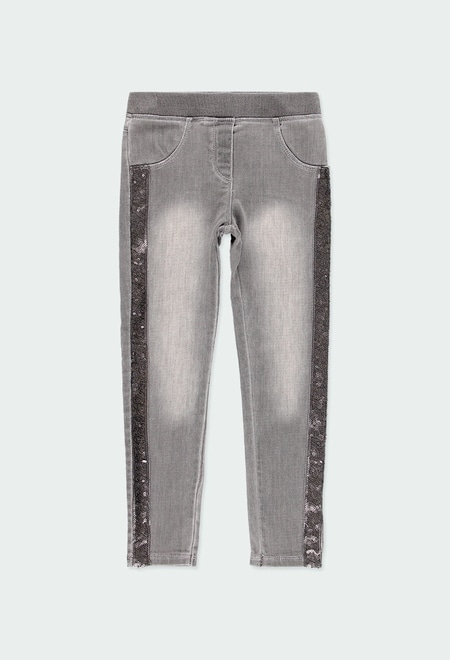 Stretch denim trousers for girl_1