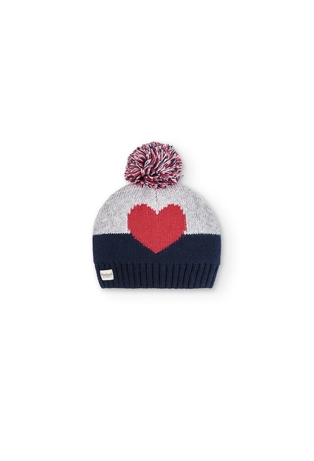 Knitwear hat "heart" for girl_1