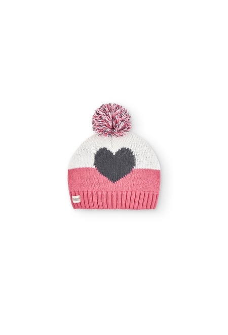 Knitwear hat "heart" for girl_1