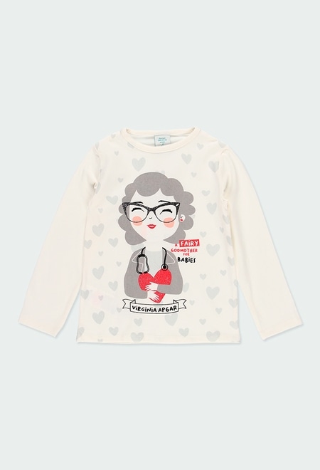 Knit t-Shirt printed Virginia Apgar for girl_1