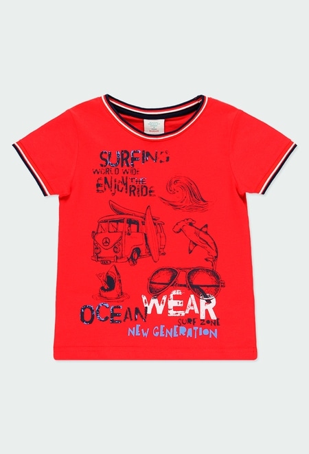 T-Shirt gestrickt "surfing" für junge_1