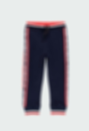 Fleece trousers with stripes for boy