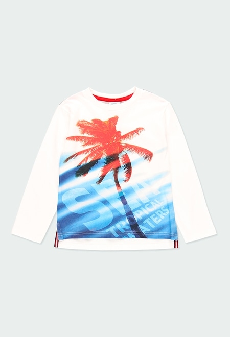 Knit t-Shirt "palm trees" for boy_1