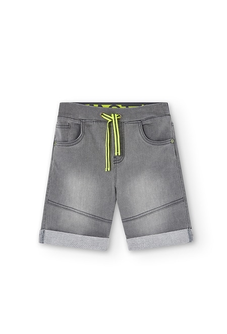 Knit denim bermuda shorts for boy_1