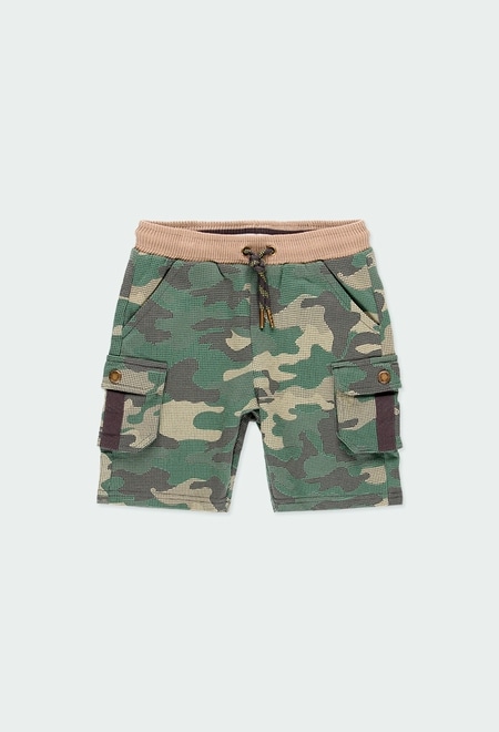 Fleece bermuda shorts camo for boy_1