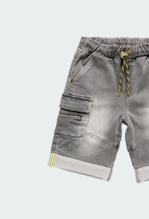Knit denim bermuda shorts for boy_3