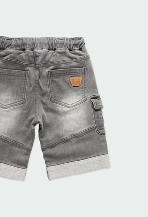 Knit denim bermuda shorts for boy_4