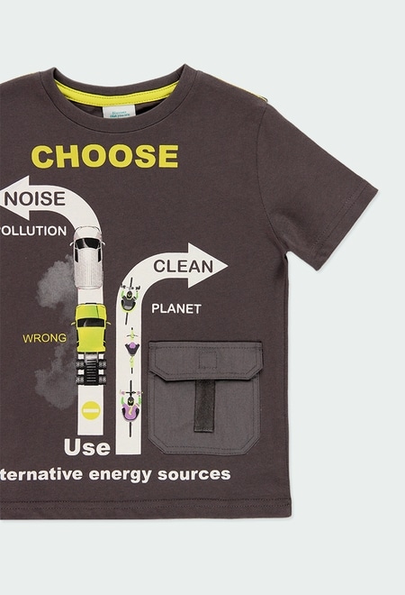 Camiseta punto "save the planet" de niño_3