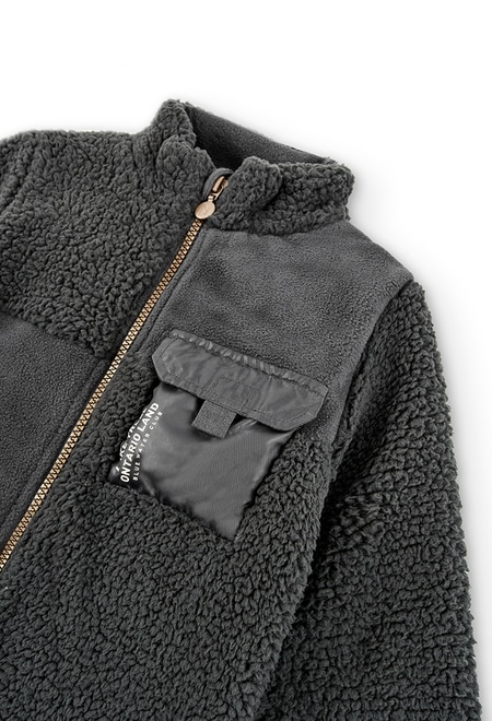 Polar fleece jacket combined for boy_4