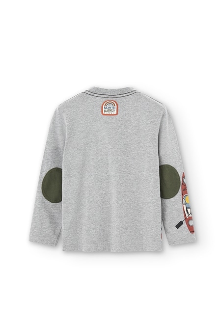Knit t-Shirt with elbow patches for boy_3