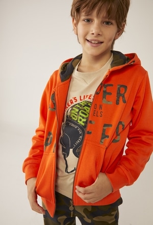 Fleece jacket with elbow patches for boy_1