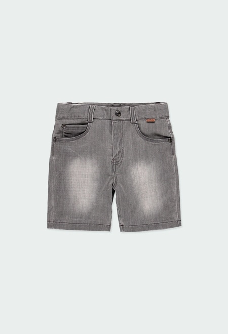 Knit denim bermuda shorts for boy_1