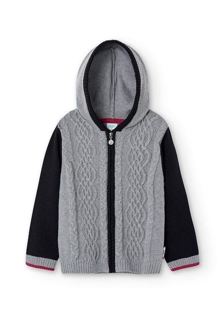 Knitwear jacket hooded for boy_6