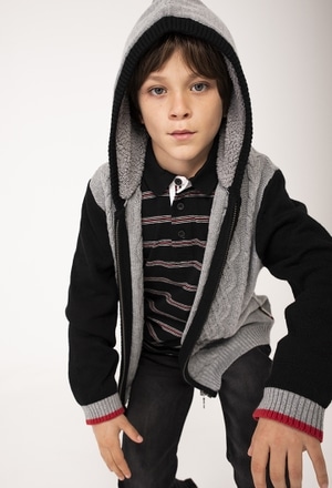Knitwear jacket hooded for boy_1
