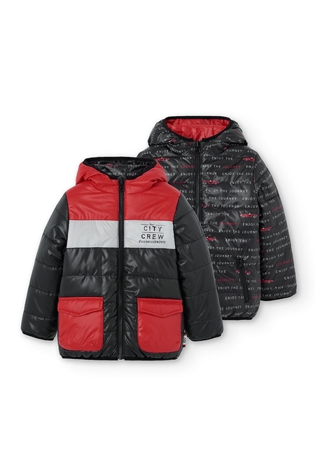 Reversible technical fabric parka for boy_2
