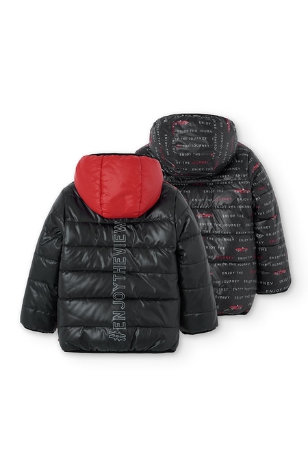 Reversible technical fabric parka for boy_3