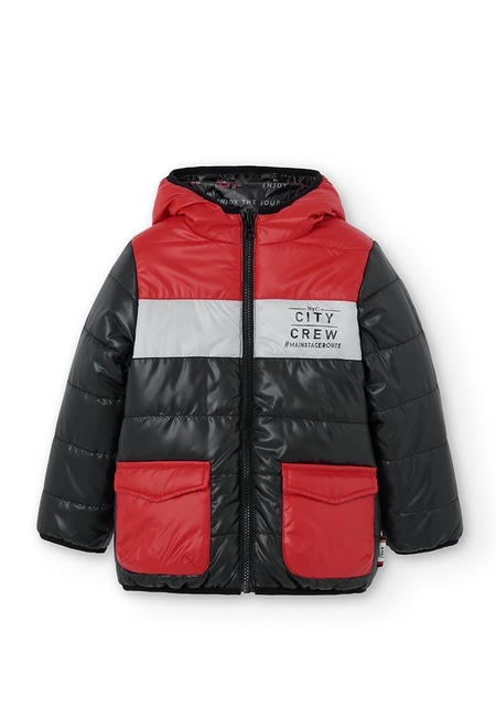 Reversible technical fabric parka for boy_4