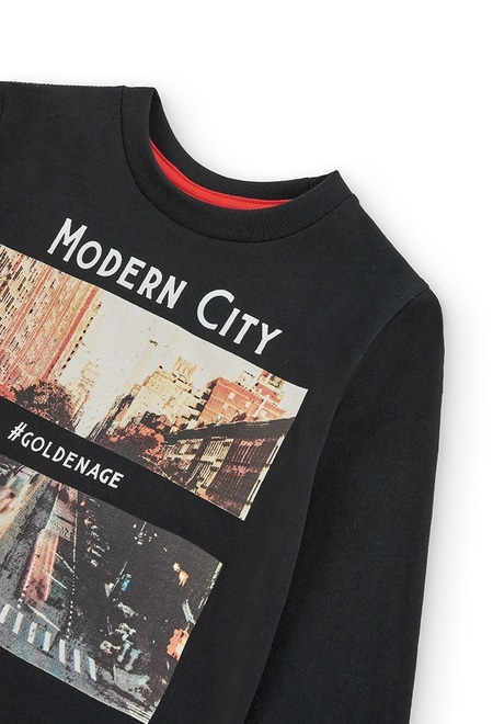T-Shirt gestrickt "new york 1845" für junge_3