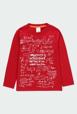 Camiseta punto básica estampada Einstein de niño_1
