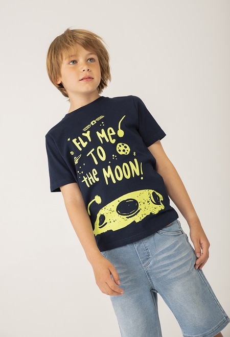 Camiseta punto manga corta "moon" de niño_1