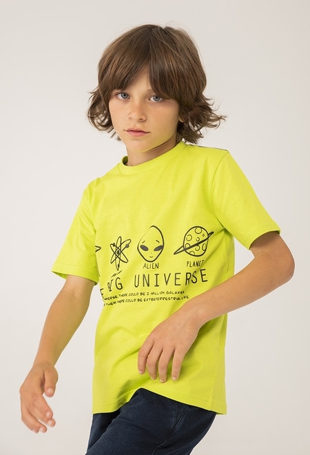 Camiseta punto manga corta "alien" de niño_1