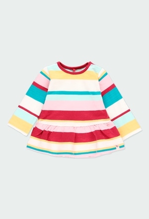 Fleece dress striped for baby - organic_1