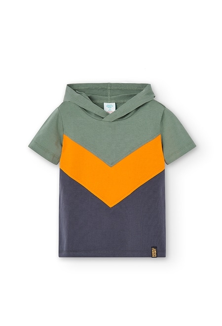 Knit t-Shirt hooded for boy_1