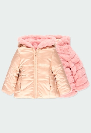 Reversible technical fabric parka for baby girl_1