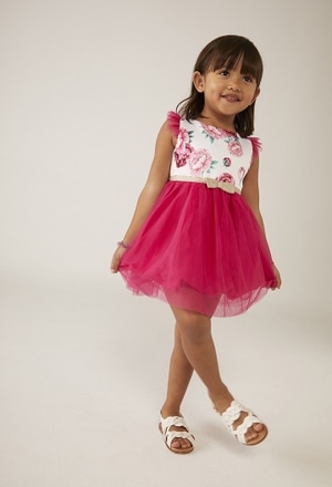 Dress with tulle combined for baby girl_1
