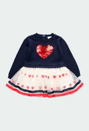 Knitwear dress "heart" for baby girl_1