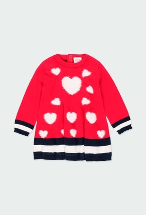 Knitwear dress hearts for baby_1