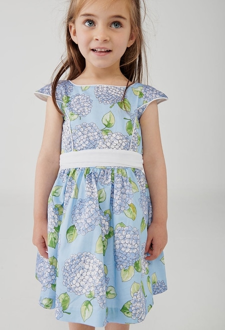 Satin dress printed for baby girl_1