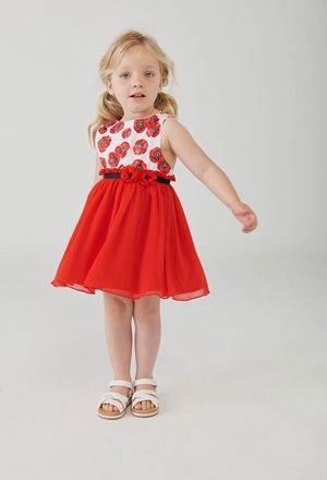 Satin dress with gauze for baby girl_1