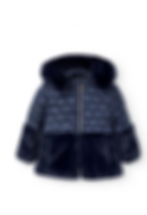 Technical fabric parka for baby girl