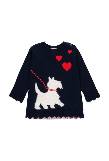 Vestido tricot "cachorro" para o bebé menina_2