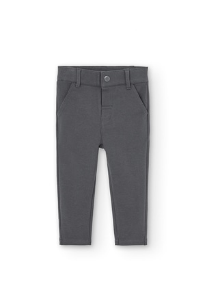 Stretch fleece trousers for baby boy_1