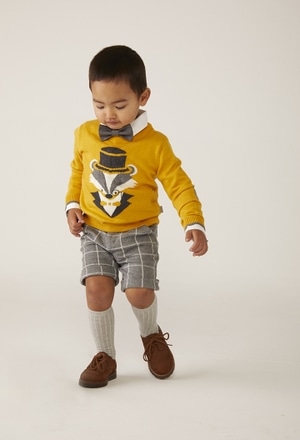 Pullover tricot "raposa" para o bebé menino_1
