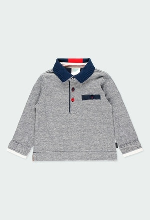 Pique polo with elbow patches for baby boy_1