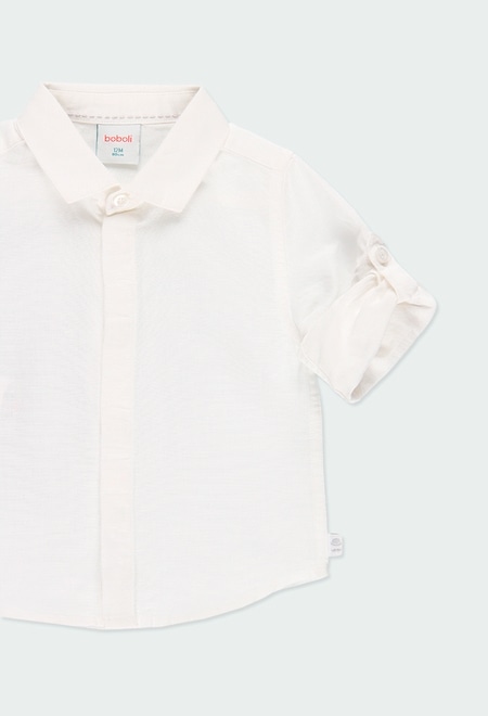 Camisa linho manga comprida para o bebé menino_4