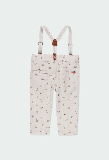 Linen trousers "animals" for baby boy_2