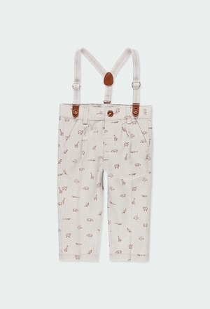 Linen trousers "animals" for baby boy_1