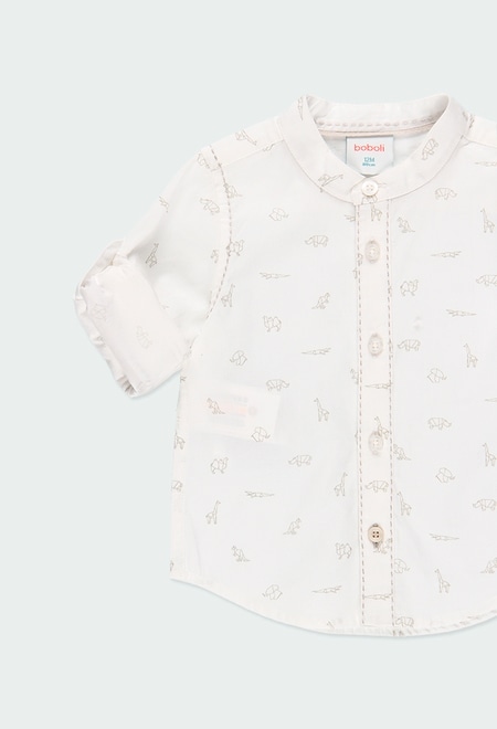 Camisa poplin "animais" para o bebé menino_4
