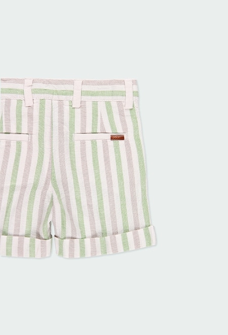 Linen bermuda shorts striped for baby boy_4